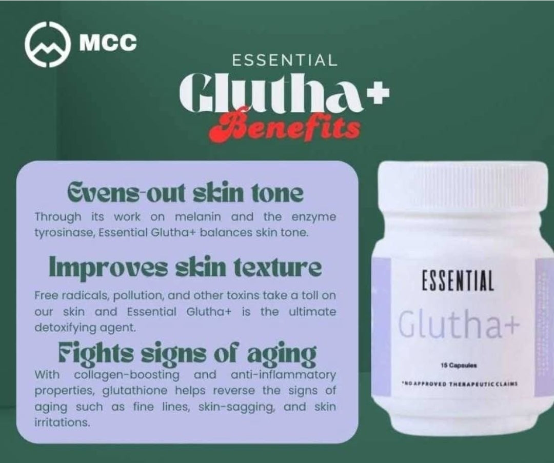 MCC Essential Glutha+ (15 Capsules)-ON SALE- While supplies last!-READY TO SHIP!