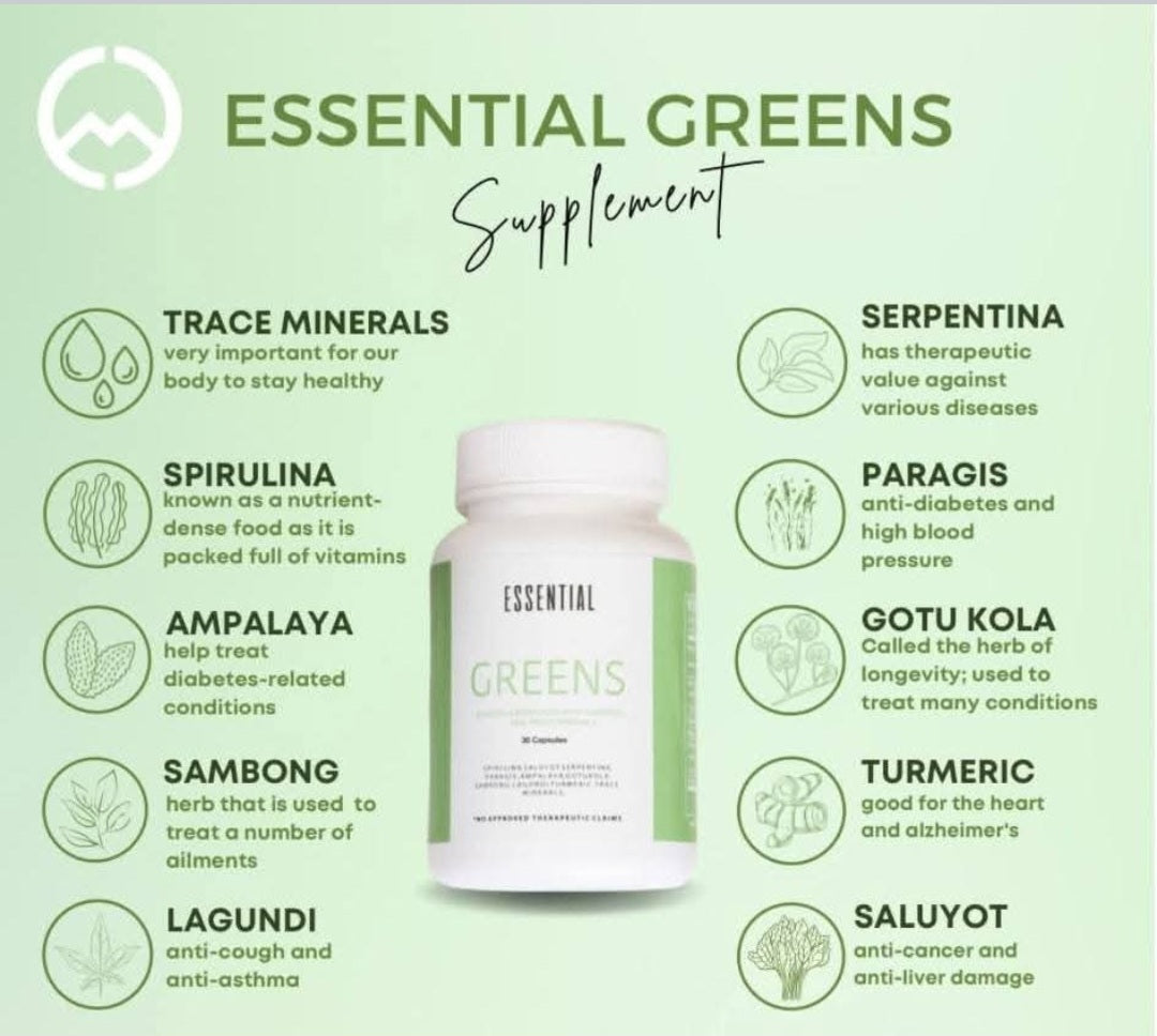 Best Seller! MCC Essential Greens Natural Supplement--30 caps--READY TO SHIP!!