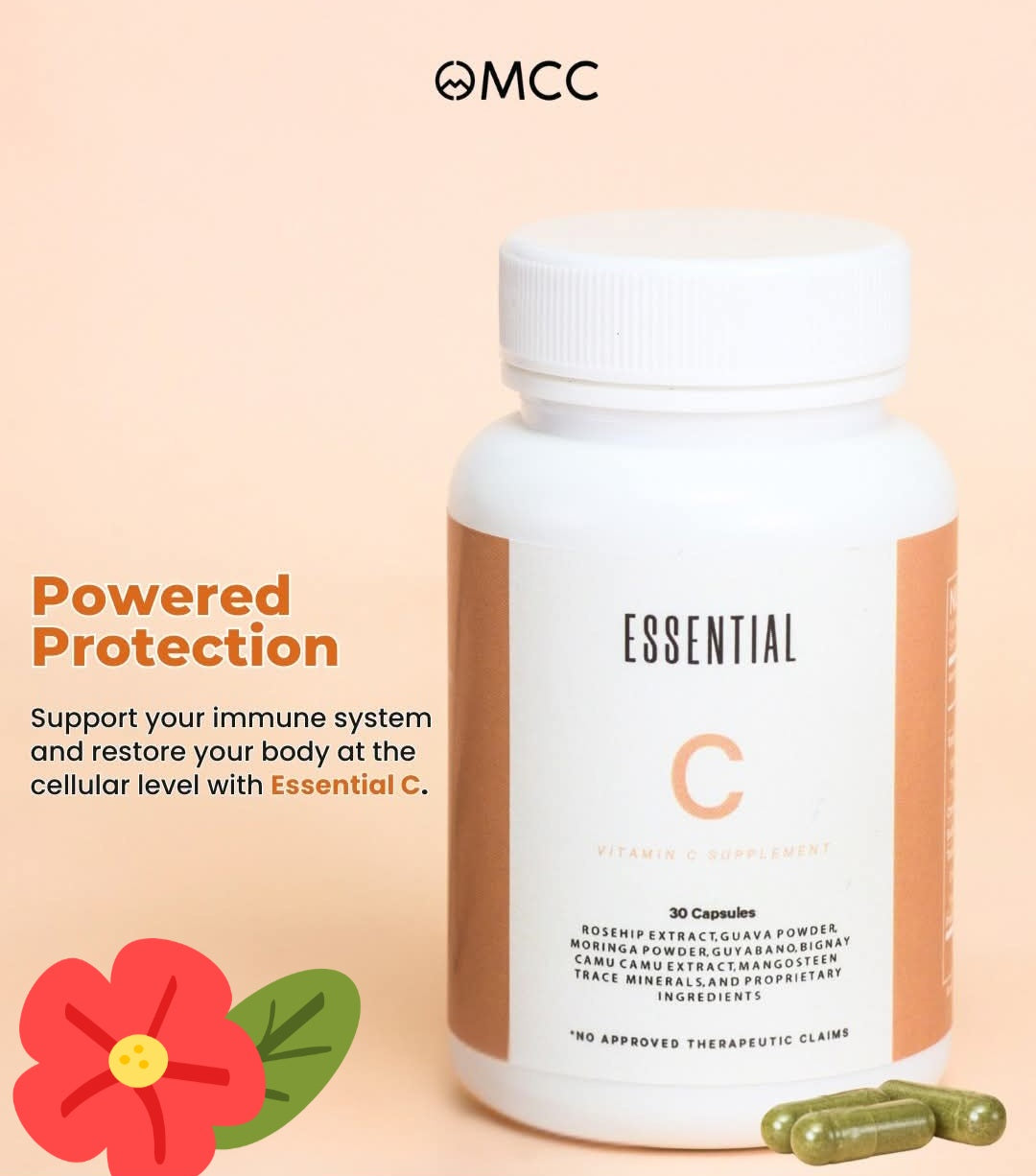 Best Seller! MCC Essential C Natural Supplement- 30 capsules-ON SALE-READY TO SHIP!!