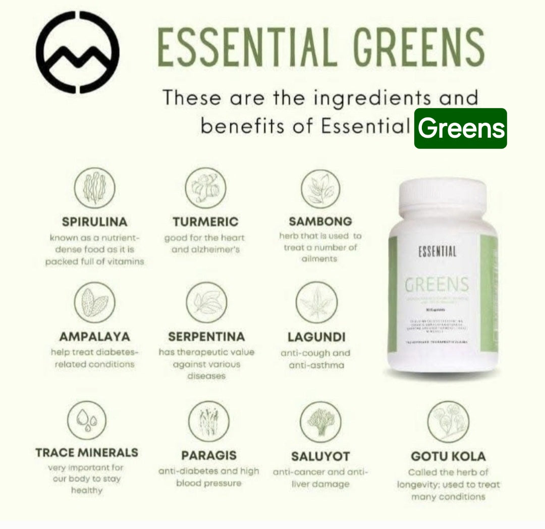Best Seller! MCC Essential Greens 60 caps Natural Food Supplement--$40 MINUS YOUR DISCOUNT--SALE ENDS 8/30/26--READY TO SHIP!